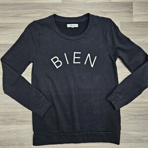 MADEWELL Womens Black Pullover Sweatshirt Bien Fait XS